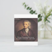 John Locke Zitat über Wissen/Erfahrung Postkarte (Stehend Vorderseite)