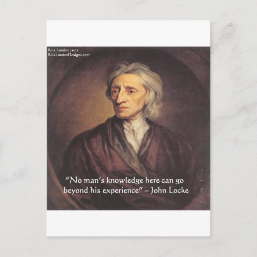 John Locke Zitat über Wissen/Erfahrung Postkarte (Vorderseite)