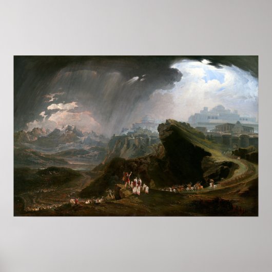 John Martin Joshua befehligt die Sonne zu stehen Poster (Vorne)