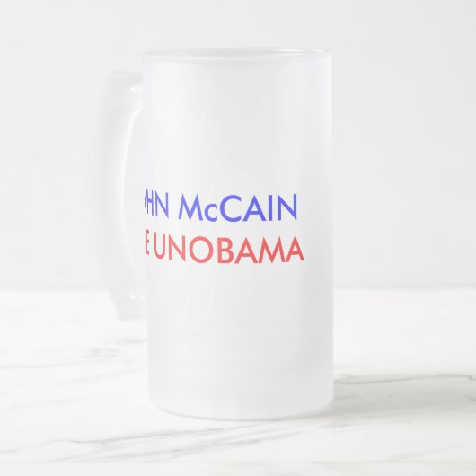 John McCain: DAS UNOBAMA Mattglas Bierglas (Vorderseite Links)