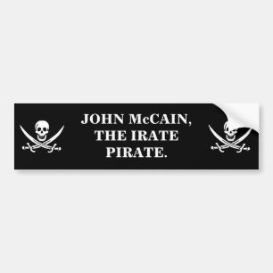 JOHN McCAIN, DIE IRATE PIRATE. Autoaufkleber