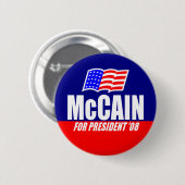 John McCain für Präsidenten 08 Knopf Button (Vorne & Hinten)