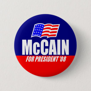 John McCain für Präsidenten 08 Knopf Button