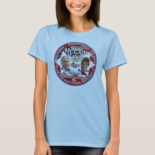 John McCain und Sarah Palin T-Shirt (Vorderseite)