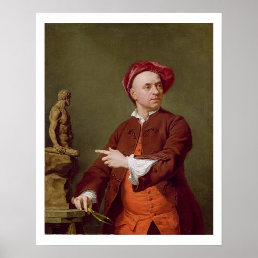 John Michael Rysbrack modelliert seine Terra-Cotta Poster (Vorne)