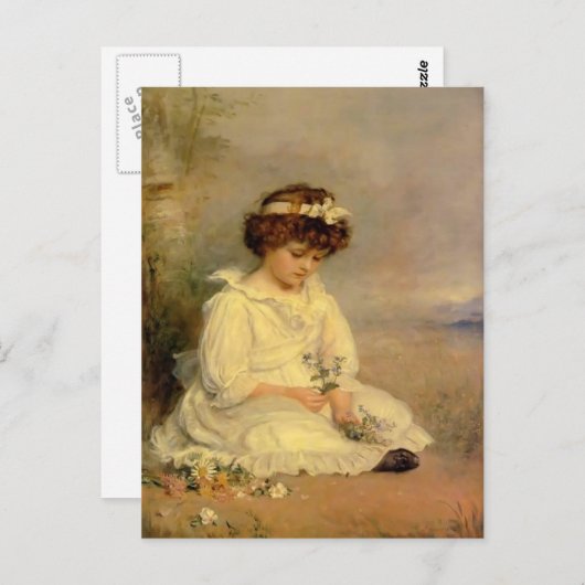 John Millais - Little Speedwell's Darling Blue Postkarte (Vorne/Hinten)