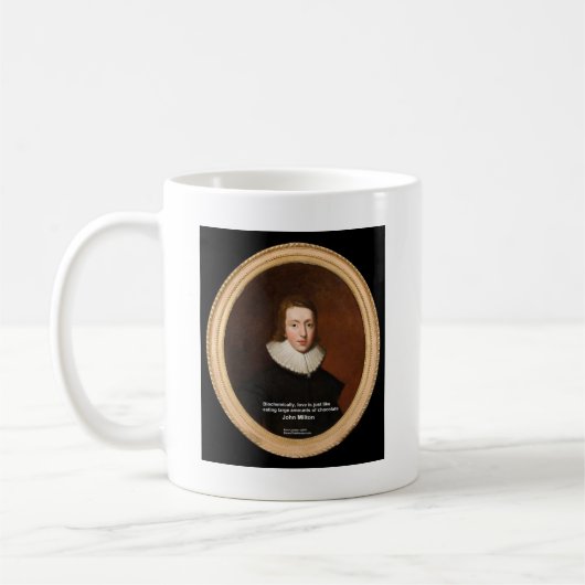 John Milton Liebe & Schokoladensendungen Kaffeetasse (Links)
