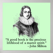 John Milton Portrait and Quote Poster (Vorne)