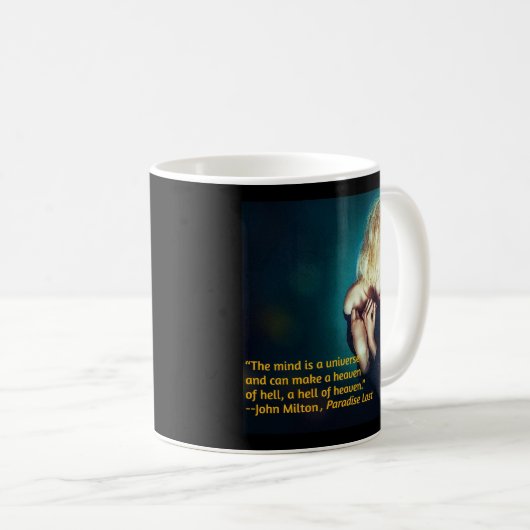 John Milton Quote Kaffeetasse (VorderseiteRechts)