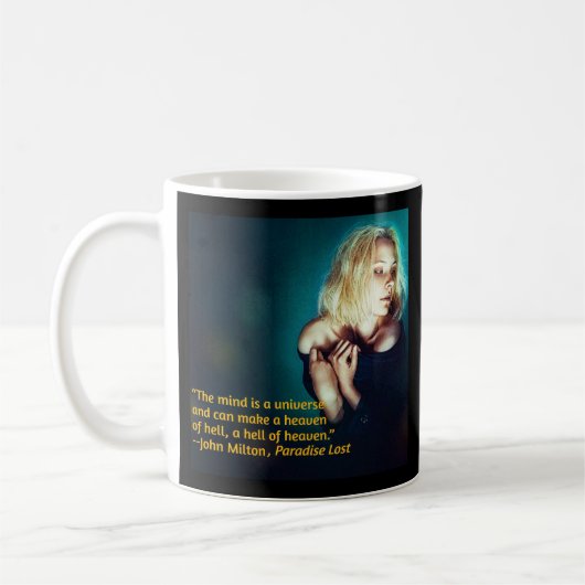 John Milton Quote Kaffeetasse (Links)