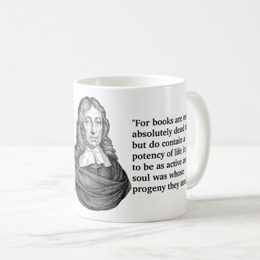 John Milton zitiert Bücher Kaffeetasse (VorderseiteRechts)
