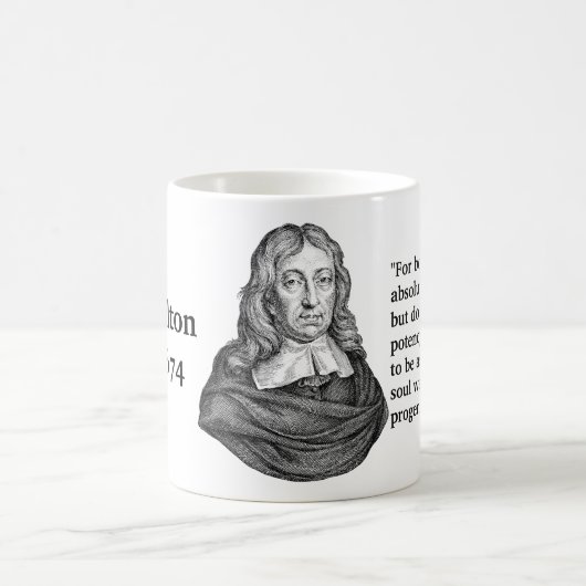 John Milton zitiert Bücher Kaffeetasse (Mittel)