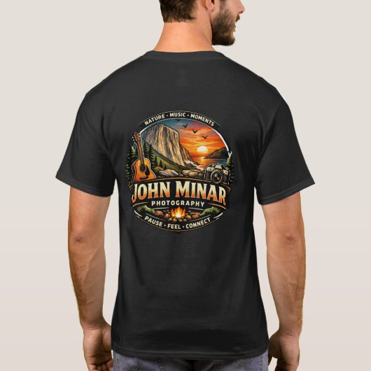 John Minar Fotografie & Musik T-Shirt (Rückseite)