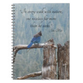 John Muir Nature Quote Blue Jay Notizblock (Vorderseite)