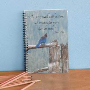 John Muir Nature Quote Blue Jay Notizblock