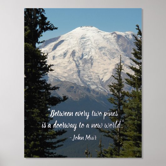 John Muir Nature Quote Landschaftlich Mount Rainie Foliendrucke (Vorderseite)