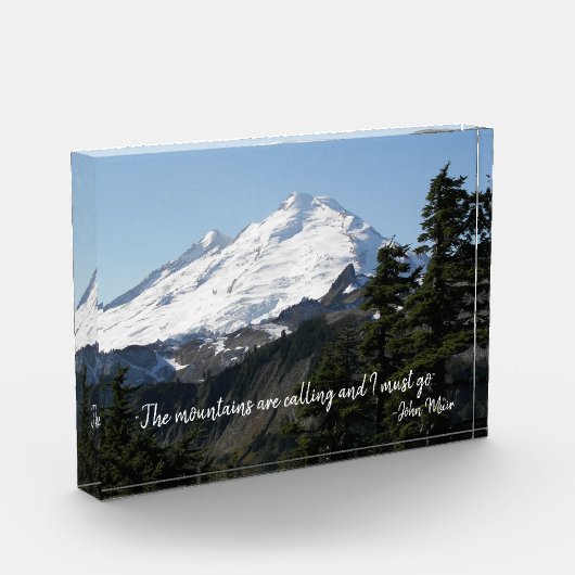 John Muir Quote Mountain Fotoblock (Links)