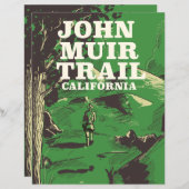 John Muir Trail California Reiseplakat. (Vorne/Hinten)