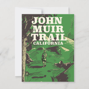 John Muir Trail California Reiseplakat. Karte