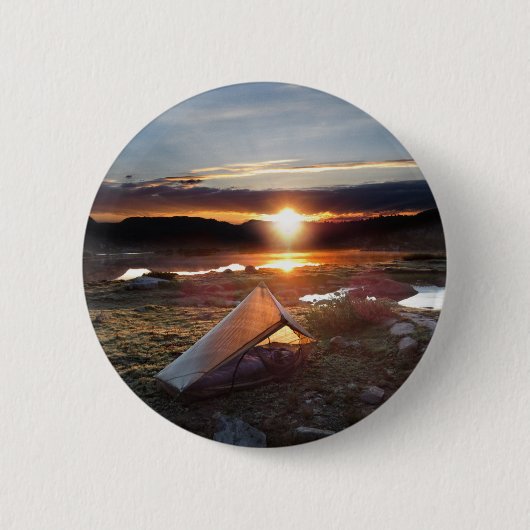 John Muir Trail Camp Sunrise - Sierra Nevada Mount Button (Vorderseite)