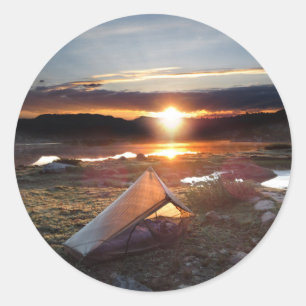 John Muir Trail Camp Sunrise - Sierra Nevada Mount Runder Aufkleber