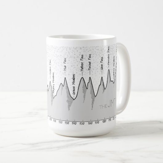 John Muir Trail (JMT) Höhenprofil Kaffeepause Tass Kaffeetasse (VorderseiteRechts)
