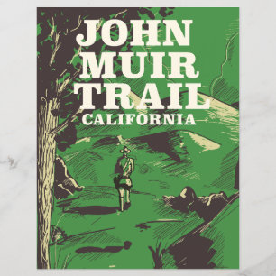 John Muir Trail Kalifornien Reiseplakat.