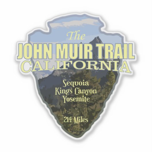 John Muir Trail (Pfeilspitzen) Aufkleber (Vorderseite)