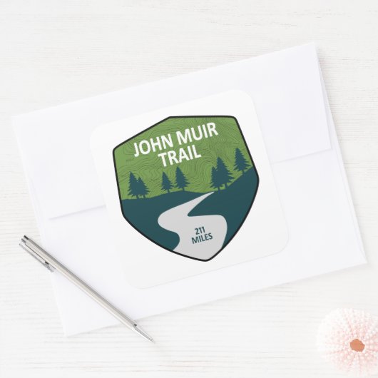 John Muir Trail Quadratischer Aufkleber (Umschlag)