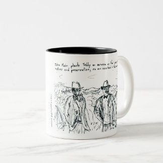 John Muir und Teddy Roosevelt Zweifarbige Tasse