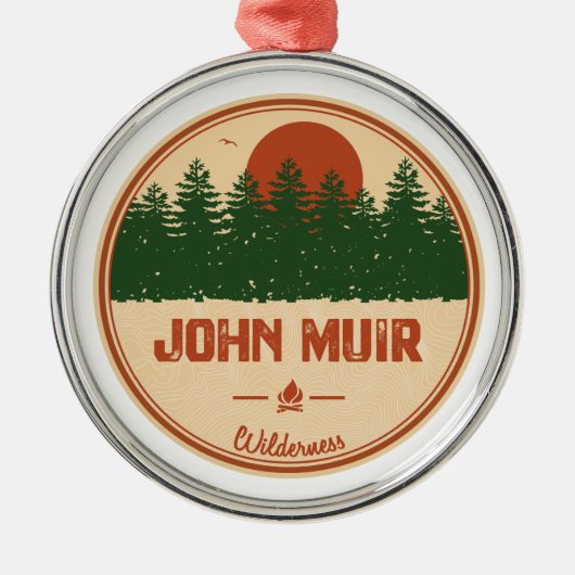 John Muir Wilderness California Ornament Aus Metall (Vorne)