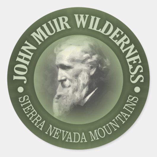 John Muir Wilderness Runder Aufkleber (Vorderseite)