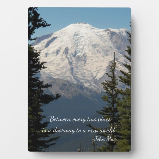 John Muir Zitat Landschaftlich Mount Rainier Fotoplatte (Vorderseite)