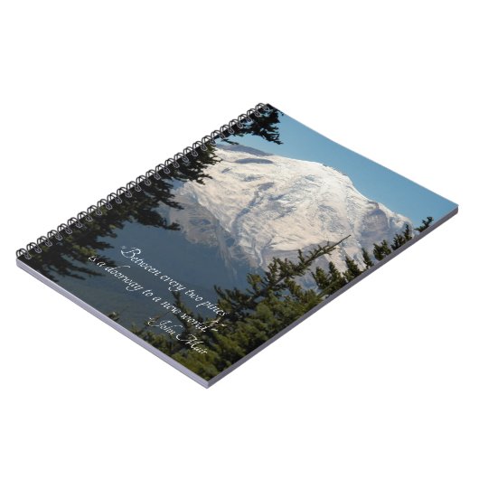 John Muir Zitat Landschaftlich Mount Rainier Notizblock (Linke Seite)