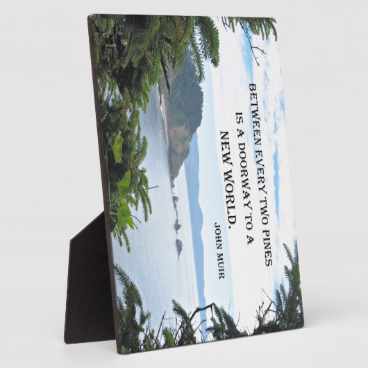 John Muir: "Zwischen zwei Kiefern ist eine Tür" Fotoplatte (Seite)