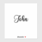 John Name - Handgeschriebene Kalligrafie Aufkleber (Blatt)