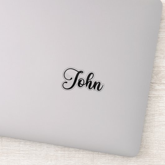 John Name - Handgeschriebene Kalligrafie Aufkleber (Detail)