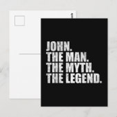 John Name, John Der Mann Der Mythos Die Legende Postkarte (Vorne/Hinten)