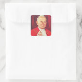 John Paul II Bishop von Rom Quadratischer Aufkleber (Tasche)