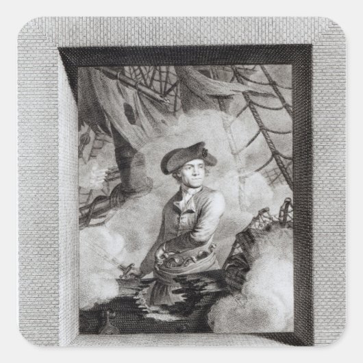 John Paul Jones Quadratischer Aufkleber (Vorderseite)