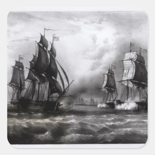 John Paul Jones's 'Ranger' Ship, 1793 Quadratischer Aufkleber (Vorderseite)