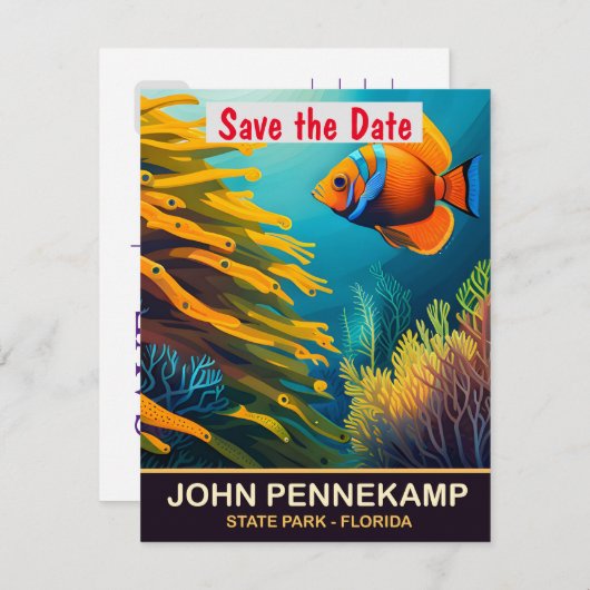 John Pennekamp, Staat Park, FL, Travel Postcard Save The Date (Vorne/Hinten)