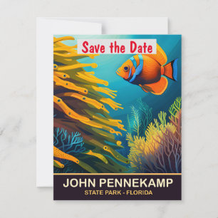 John Pennekamp, State Park, FL, Reise-Postkarte Save The Date