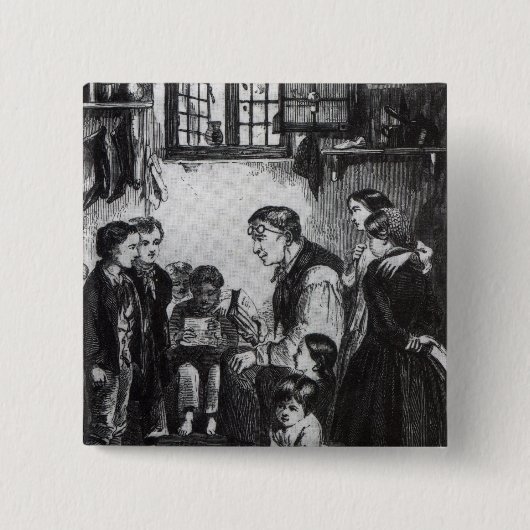 John-Pfund Kinder in seinem Zuhause unterrichtend Button (Vorderseite)