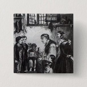 John-Pfund Kinder in seinem Zuhause unterrichtend Button