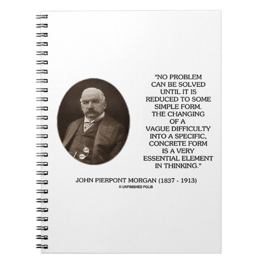 John Pierpont Morgan No Problem Can Be Solved Notizblock (Vorderseite)