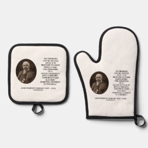 John Pierpont Morgan No Problem Can Be Solved Ofenhandschuh & Topflappen-Set