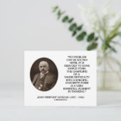 John Pierpont Morgan No Problem Can Be Solved Postkarte (Stehend Vorderseite)