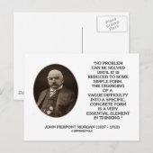 John Pierpont Morgan No Problem Can Be Solved Postkarte (Vorne/Hinten)