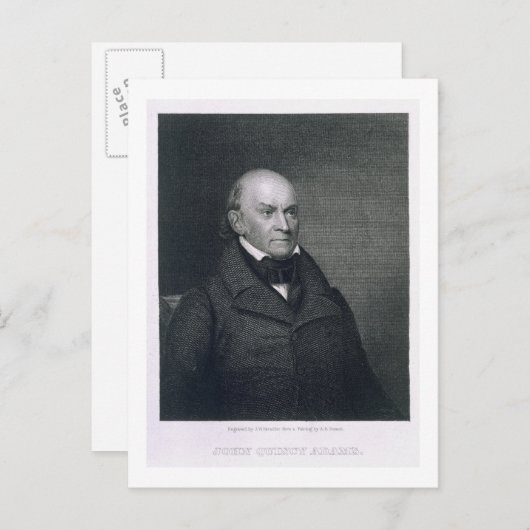 John Quincy Adams, eingraviert von John Wesley Par Postkarte (Vorne/Hinten)